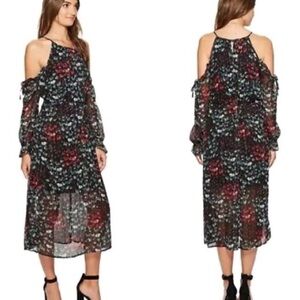 1. State black floral cold shoulder long sleeve dress nwot